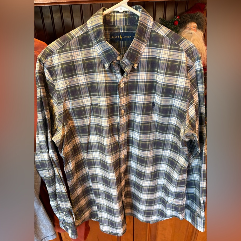 Ralph Lauren Blue and Green Plaid‎ Casual button down Shirt - Picture 5 of 6